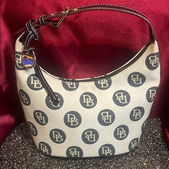 Dooney & Bourke Beige Logo Hobo Bag - Picture 1 of 10